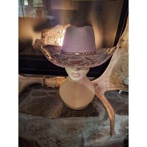 Bullhide Platinum Collection Ultimate Cowgirl Hat Size M Textured Floral Studded